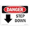 Signmission OSHA Sign, Step Down Down Arrow, 14in X 10in Decal, 10" W, 14" L, Landscape, OS-DS-D-1014-L-2119 OS-DS-D-1014-L-2119 - alternate 1